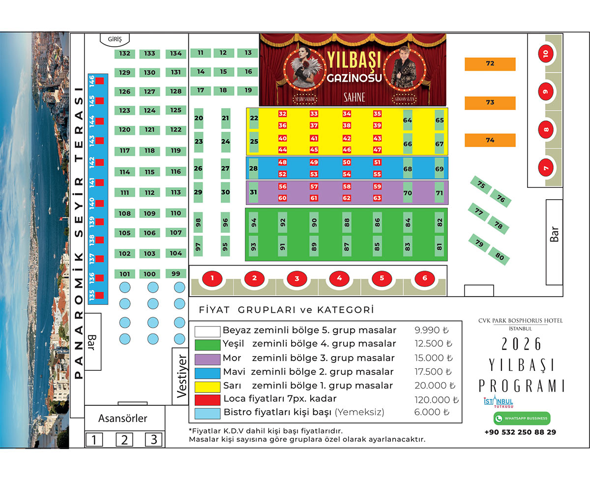 CVK Park Bosphorus Hotel İstanbul Yılbaşı 2026